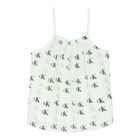 توب بالشعار باللون الأبيض للبنات, 1, hi-res