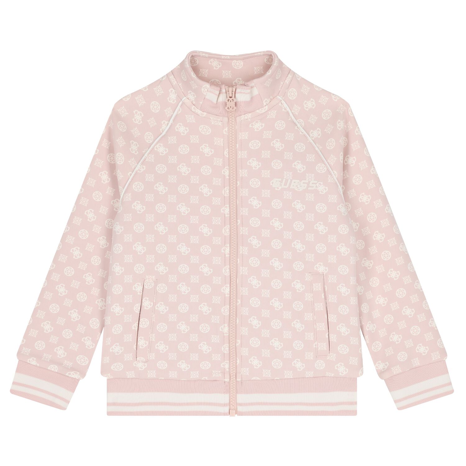 Girls Pink Logo Zip Up Top, 1, hi-res image number null
