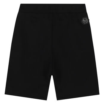 Boys Black Skull Logo Shorts