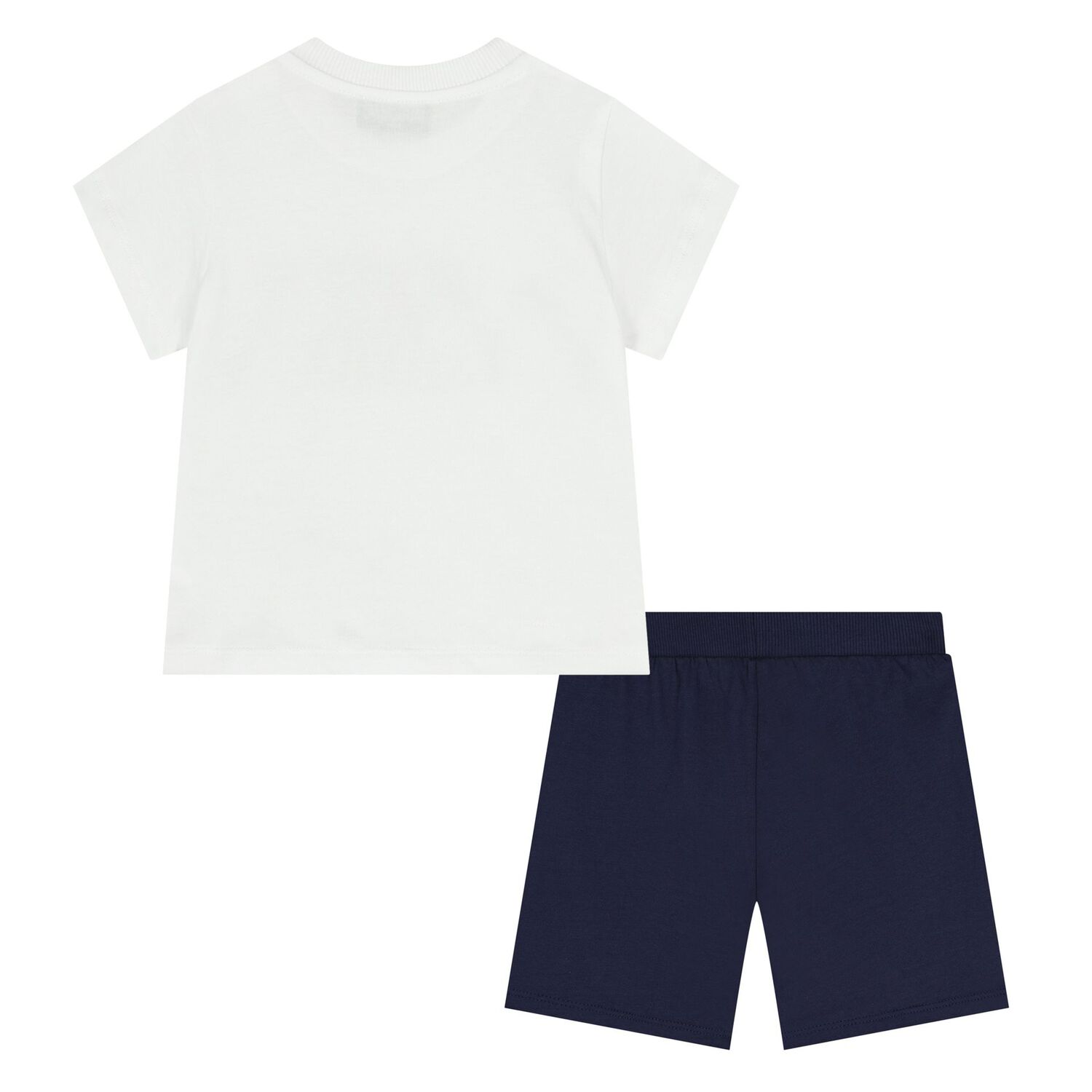 Younger White & Navy Blue Teddy Bear Shorts Set, 4, hi-res