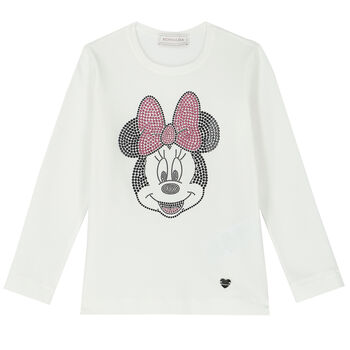 Girls Ivory Minnie Mouse Long Sleeve Top