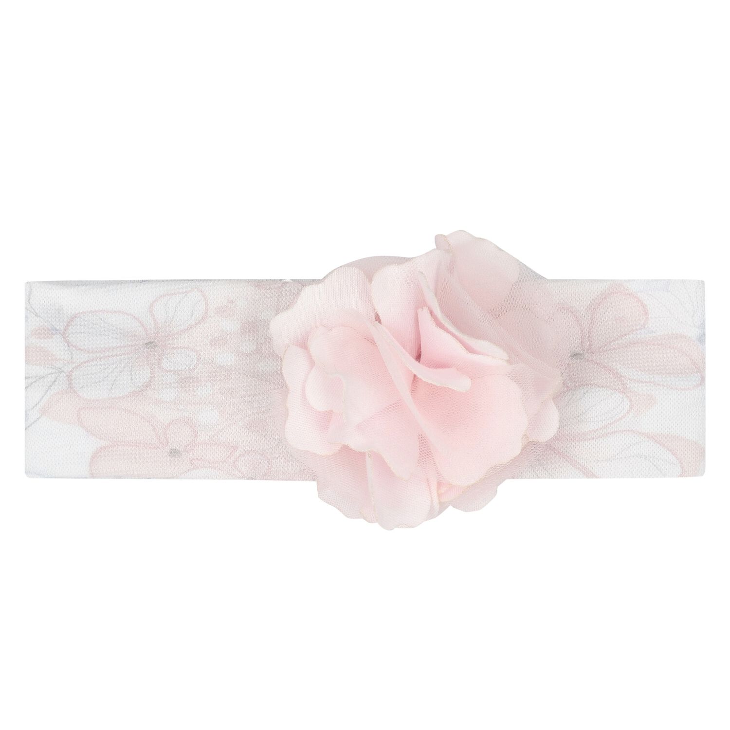 Baby Girls White & Pink Floral Headband, 1, hi-res image number null