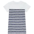 فستان بنات بالشعار باللون الأبيض والأزرق, 1, hi-res