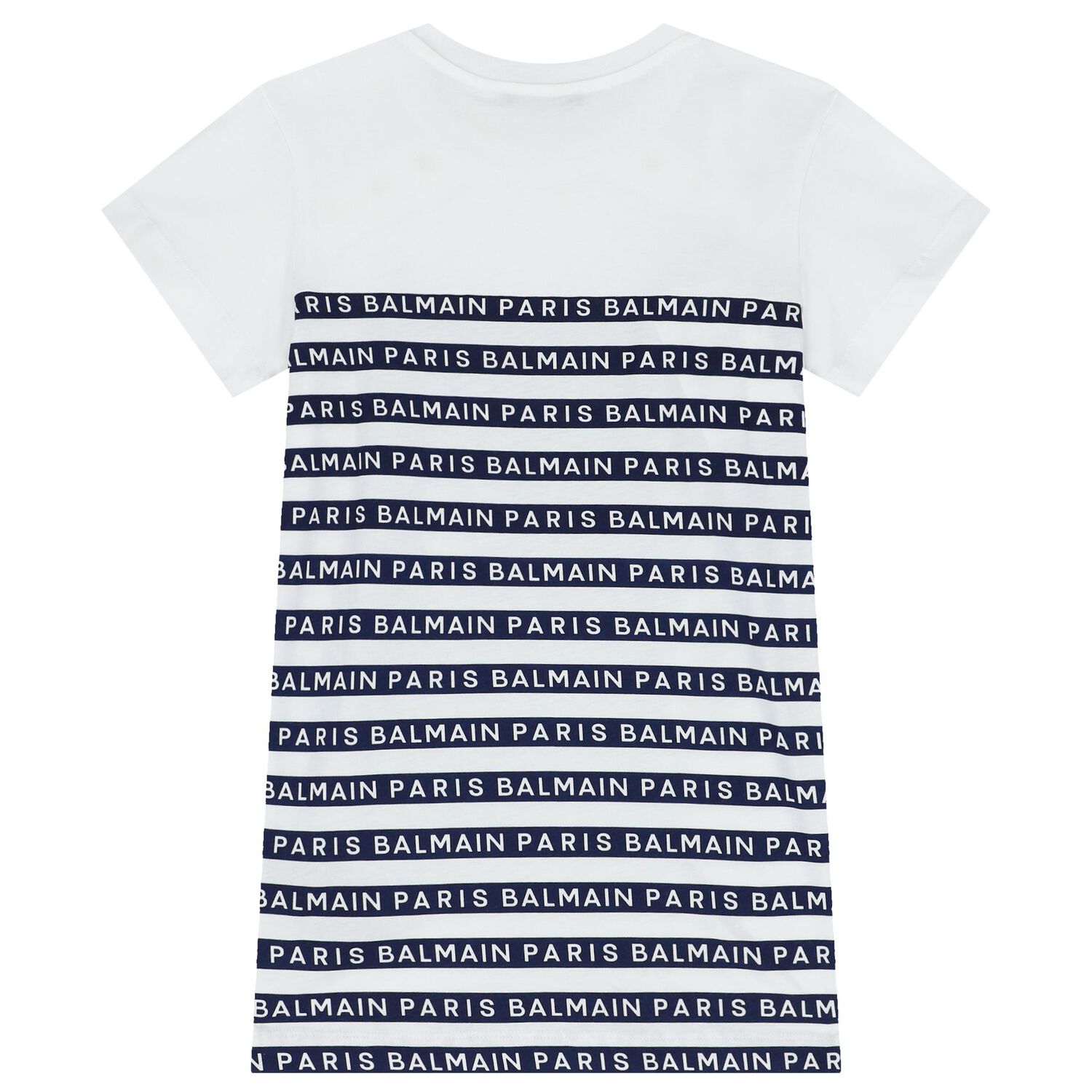 فستان بنات بالشعار باللون الأبيض والأزرق, 1, hi-res image number null