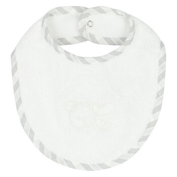 White & Grey Logo Bib
