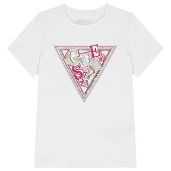 Girls White Logo T-Shirt 
