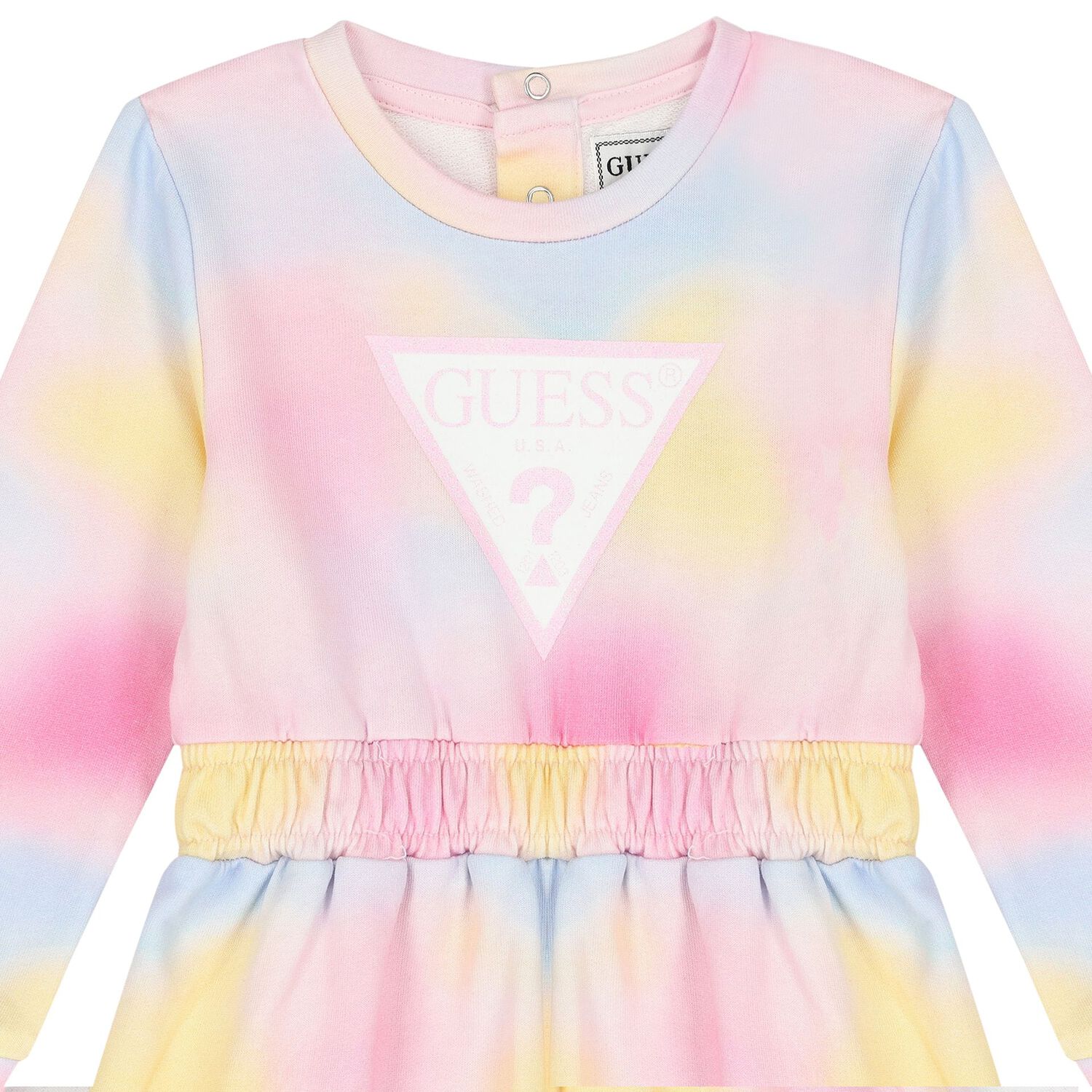 طقم بنات فستان بالشعار متعدد الألوان, 1, hi-res image number null