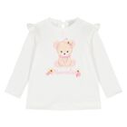 Younger Girls Ivory Long Sleeve Top, 1, hi-res