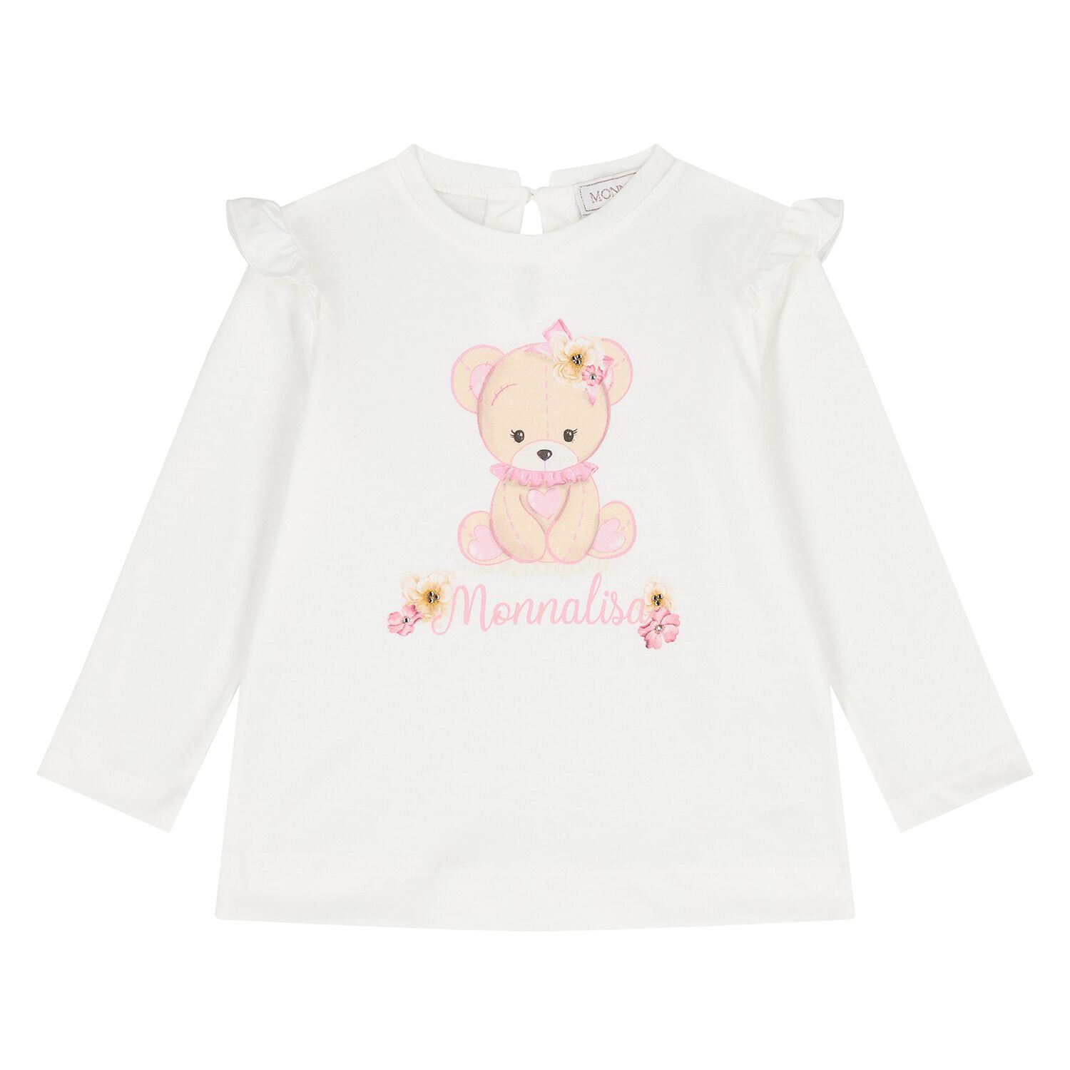 Younger Girls Ivory Long Sleeve Top, 1, hi-res