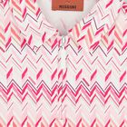 Girls Pink & White Logo Zig Zag Polo Dress, 1, hi-res