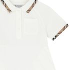 Younger Girls White Check Polo Dress, 1, hi-res