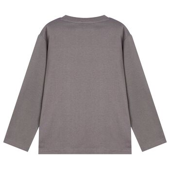 Boys Grey Dinosaur Long Sleeve Top