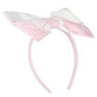 Girls White & Pink Floral Hairband, 1, hi-res