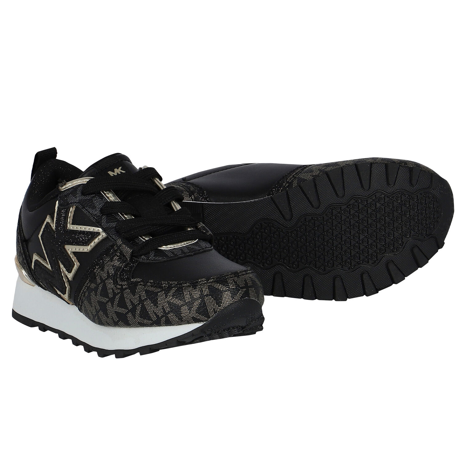 Girls Black Logo Trainers, 1, hi-res image number null