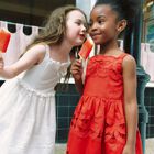 فستان بنات بفيونكة باللون حمراء, 1, hi-res