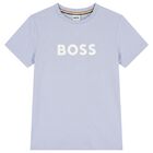 Boys Mini Me Blue Logo T-Shirt, 13, hi-res