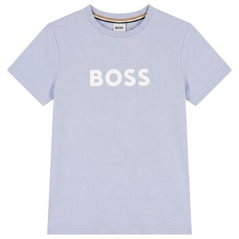 Boys Mini Me Blue Logo T-Shirt