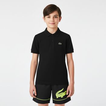 Boys Black Logo Polo Shirt, 2 Boys Black Logo Polo Shirt
