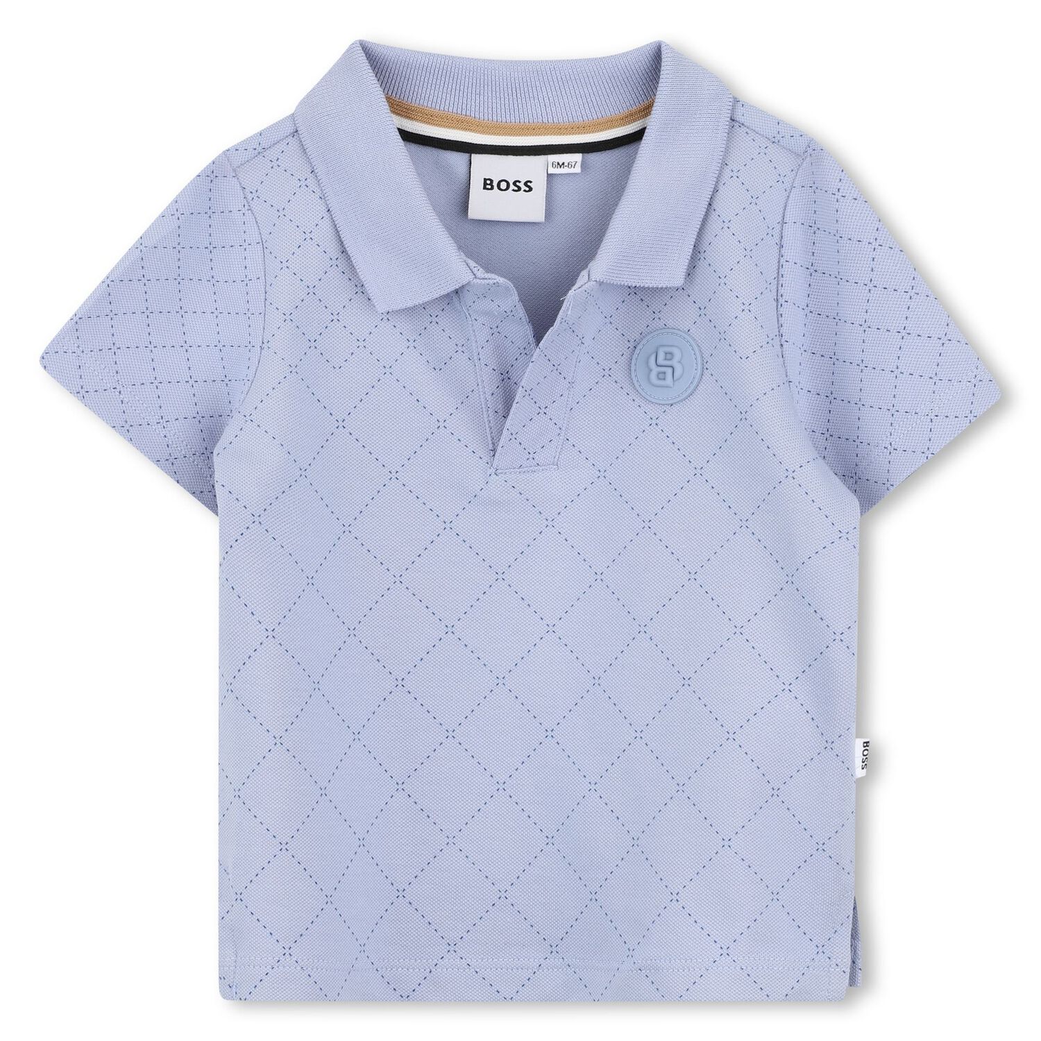 Younger Boys Blue Logo Polo Shirt, 1, hi-res