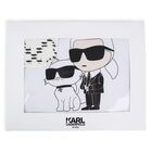 Ivory & Black Monogram Logo Baby Blanket, 1, hi-res