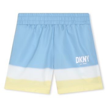 Boys Blue & Yellow Logo Swim Shorts