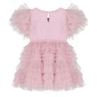 Baby Girls Pink & Black Bow Tulle Greta Dress Set, 1, hi-res