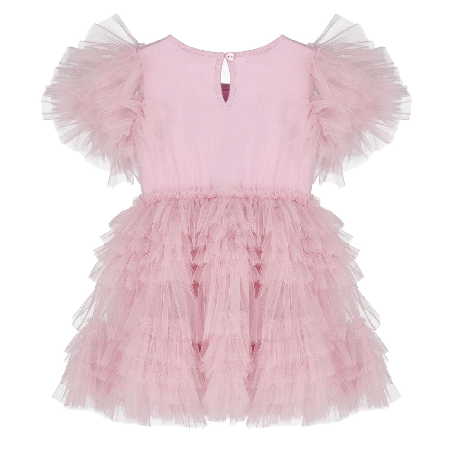 Baby Girls Pink & Black Bow Tulle Greta Dress Set, 1, hi-res