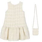 Girls Ivory & Gold Dress Set, 1, hi-res