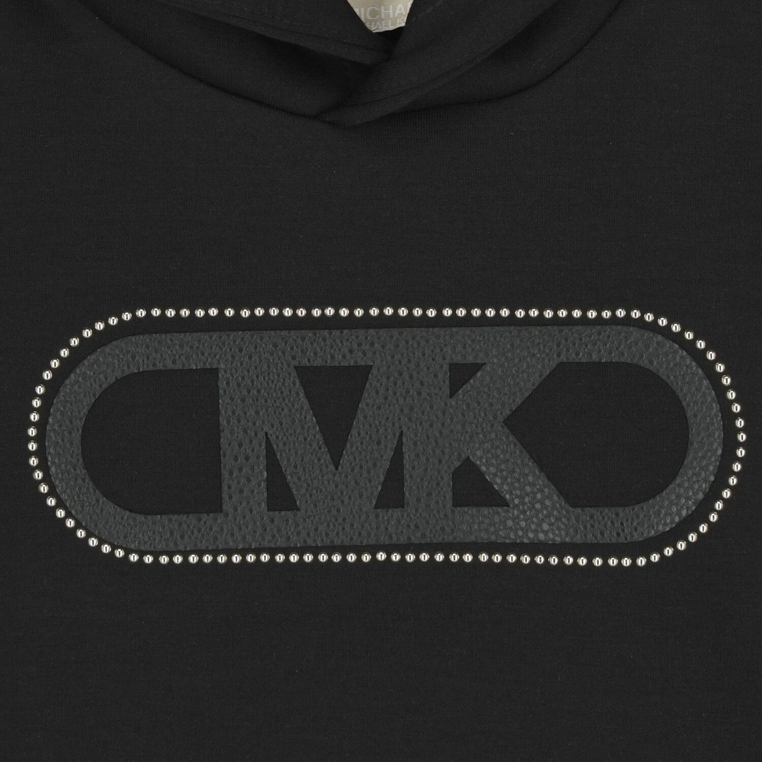 Girls Black Logo Hooded Top, 1, hi-res