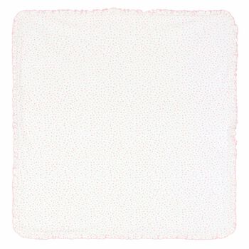 Baby Girls White Heart Print Blanket