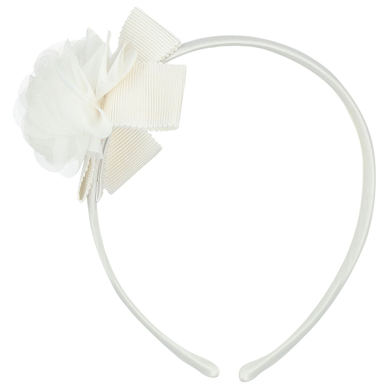 Girls Ivory Chiffon Flower Headband, 1, hi-res image number null