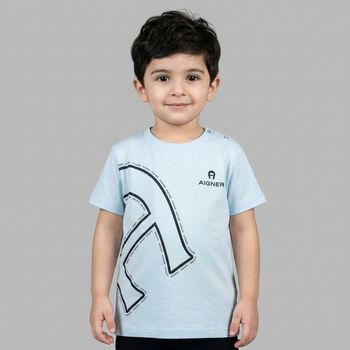 Younger Boys Blue Logo T-Shirt 
