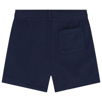 Baby Boys Navy Blue Logo Shorts
