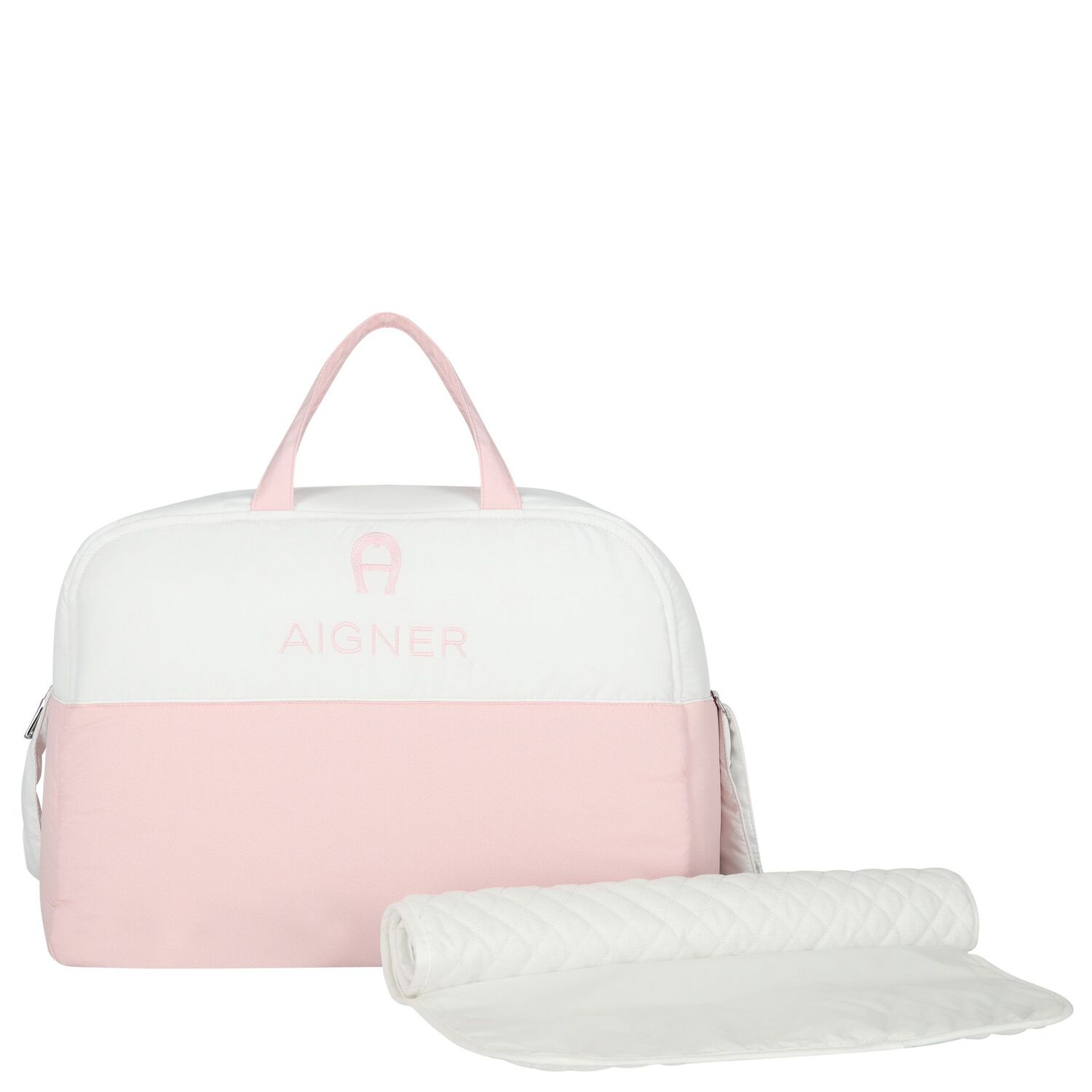 White & Pink Logo Baby Changing Bag, 3, hi-res