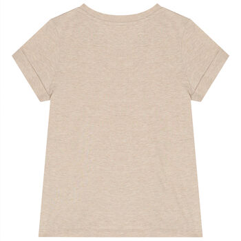 Girls Beige Logo T-Shirt