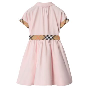 Girls Pink Check Dress