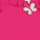 فستان بنات بالشعار باللون الزهري, 1, hi-res