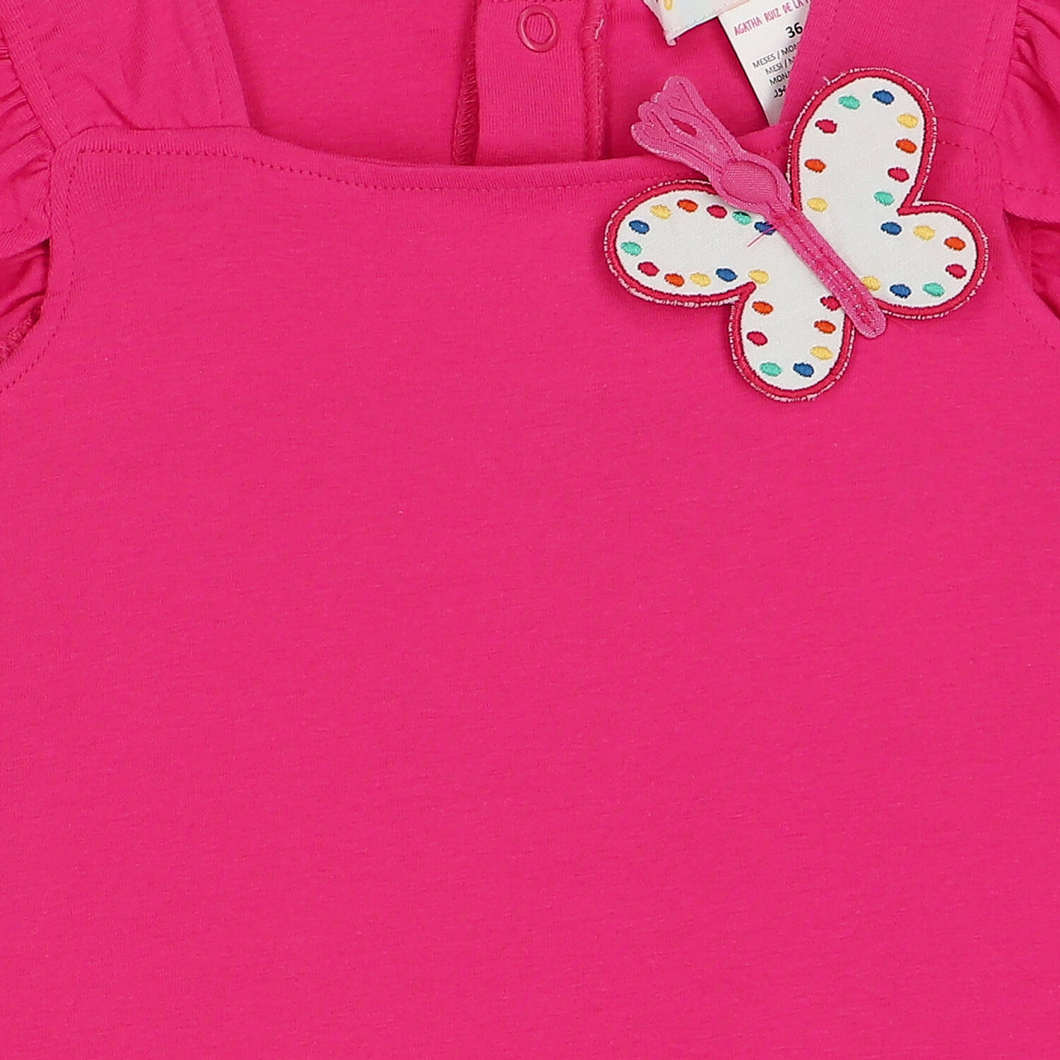 فستان بنات بالشعار باللون الزهري, 1, hi-res