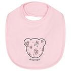 Baby Girls Pink Teddy Bear Logo Bib, 3, hi-res