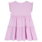 Girls Pink Heart Tiered Dress, 1, hi-res