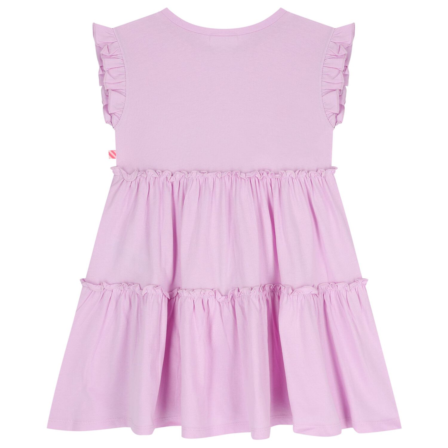 Girls Pink Heart Tiered Dress, 1, hi-res