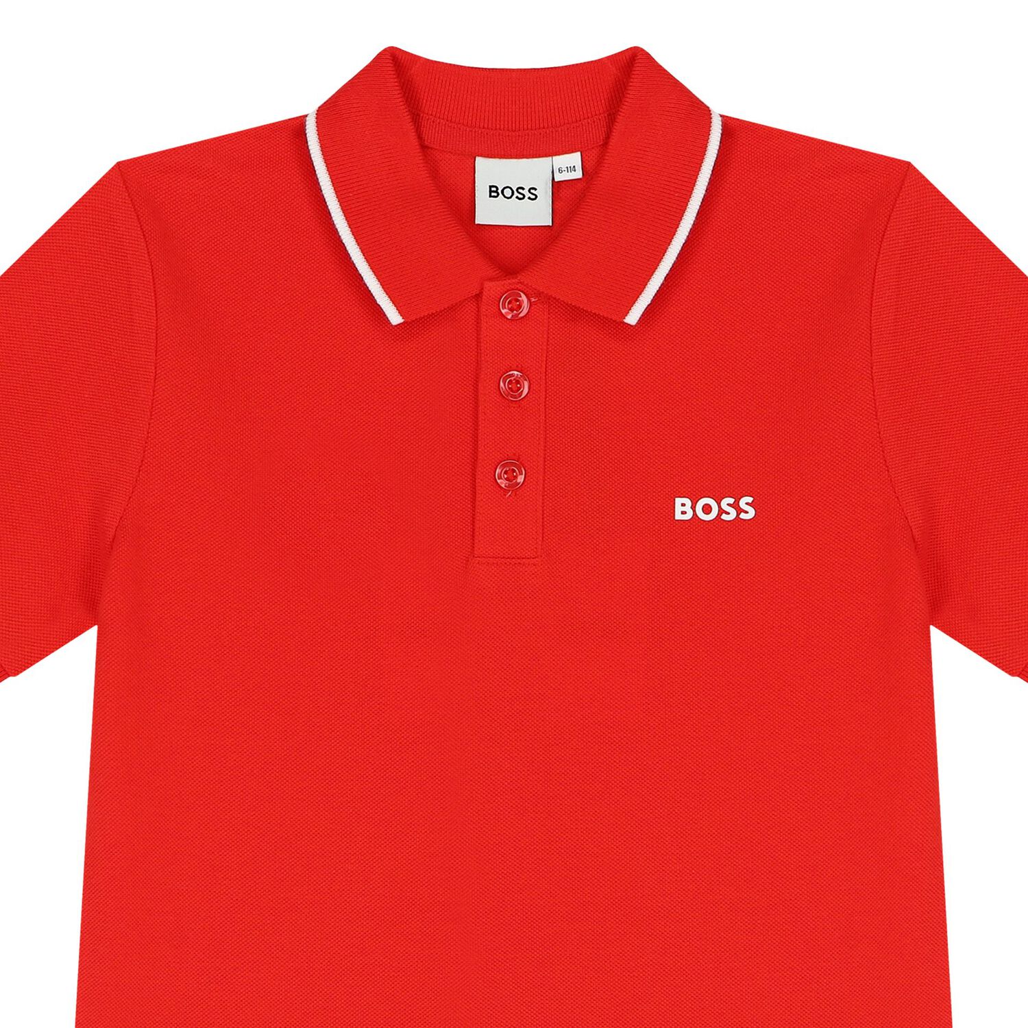 Boys Red Logo Polo Shirt, 4, hi-res image number null
