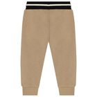 Younger Boys Beige Logo Joggers, 2, hi-res