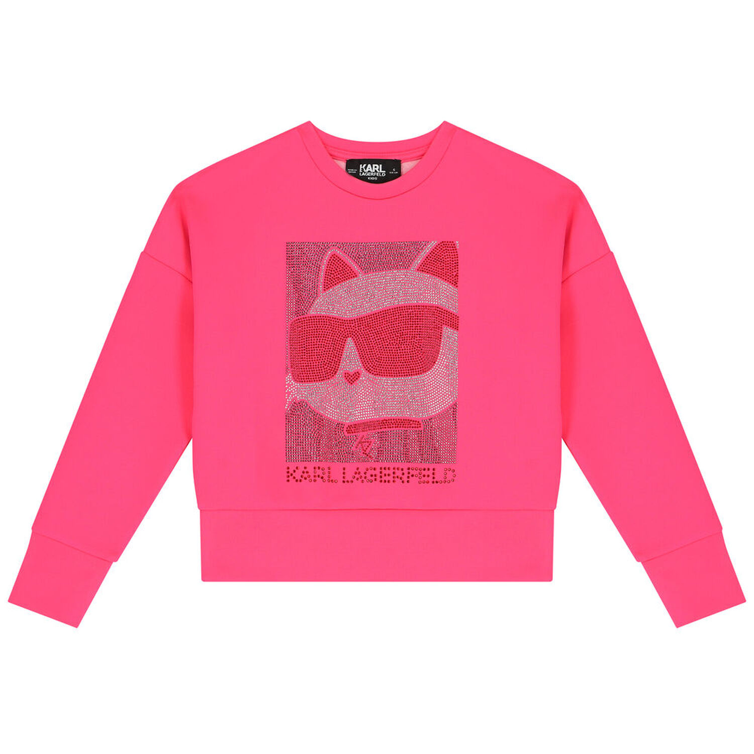 Girls Pink Choupette Logo Sweatshirt, 1, hi-res