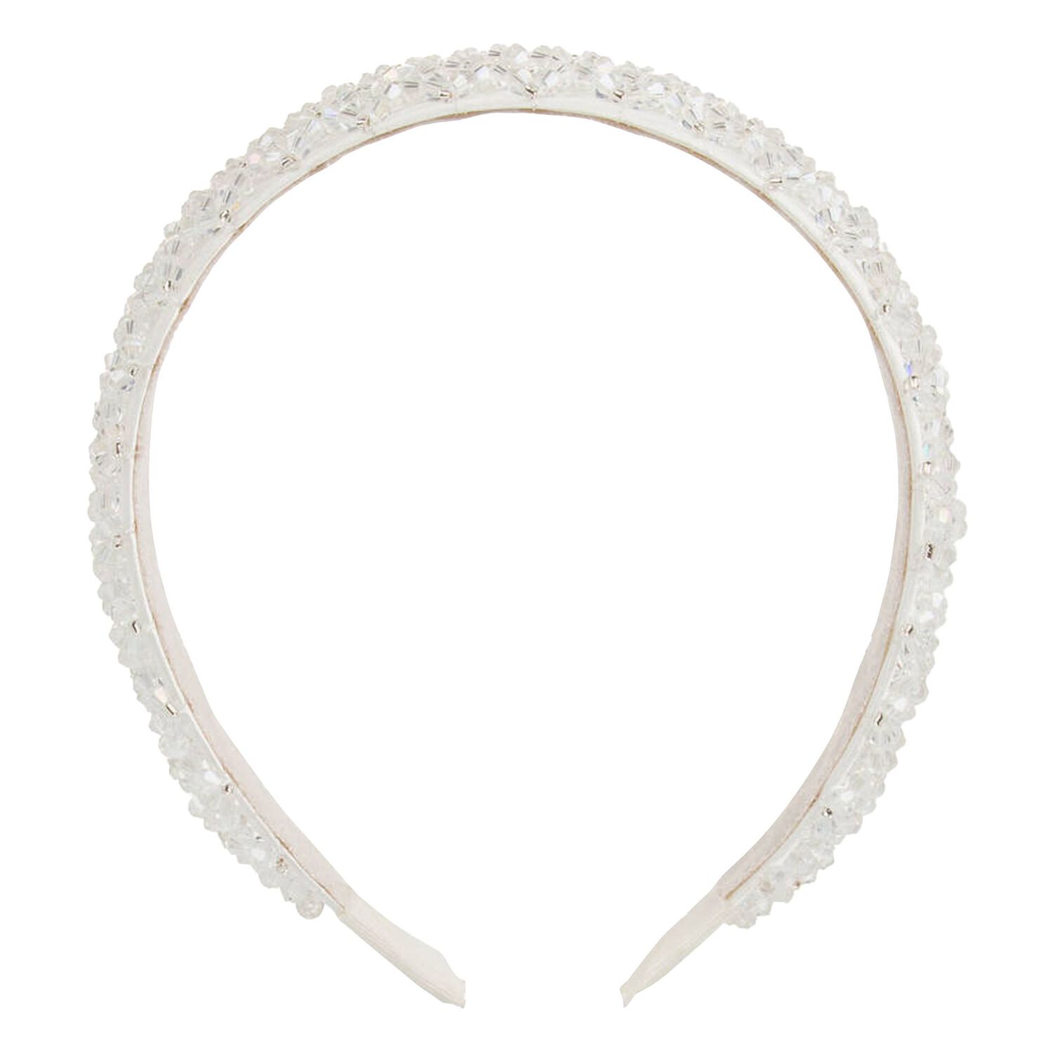 Girls White Embellished Headband, 1, hi-res