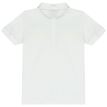 Boys White Logo Polo Shirt