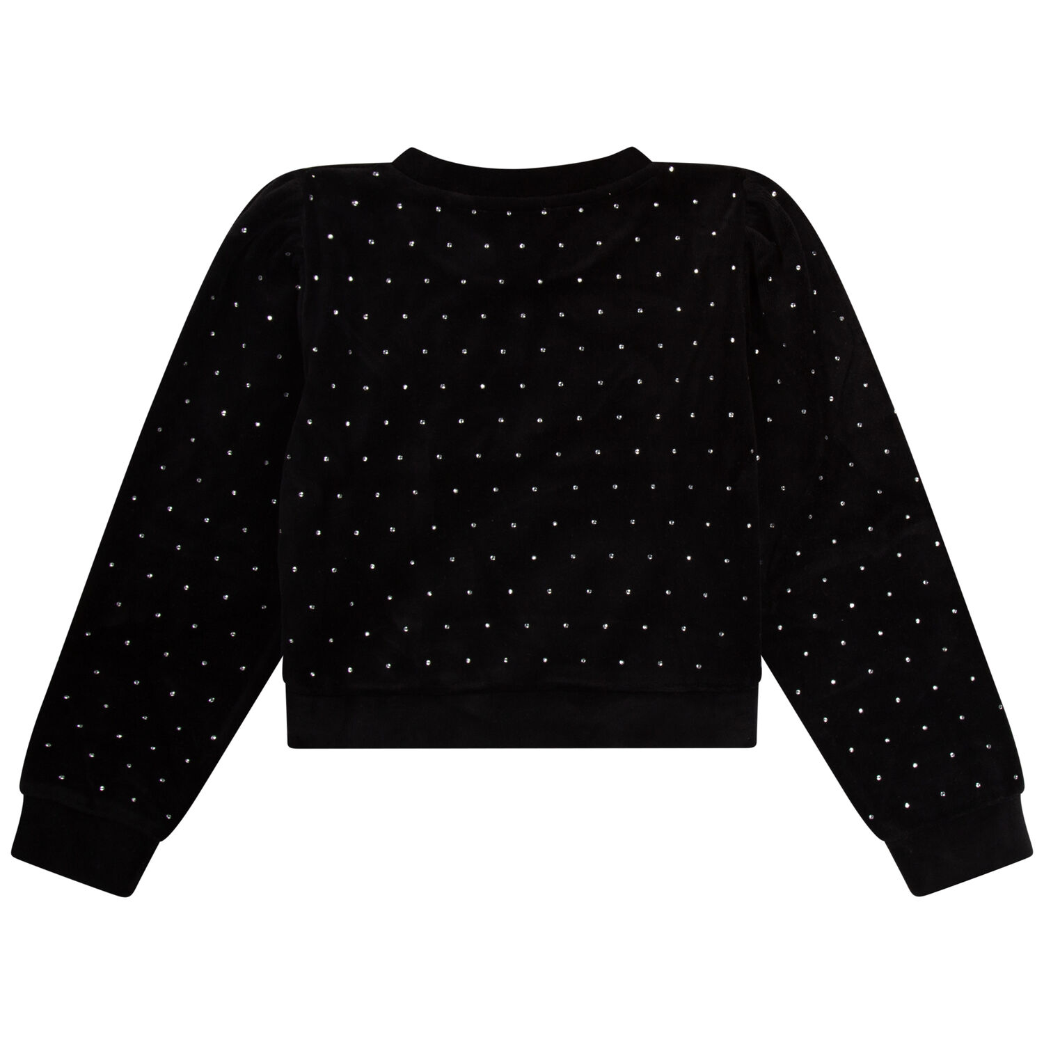 Girls Black Logo Embellished Sweatshirt, 1, hi-res image number null