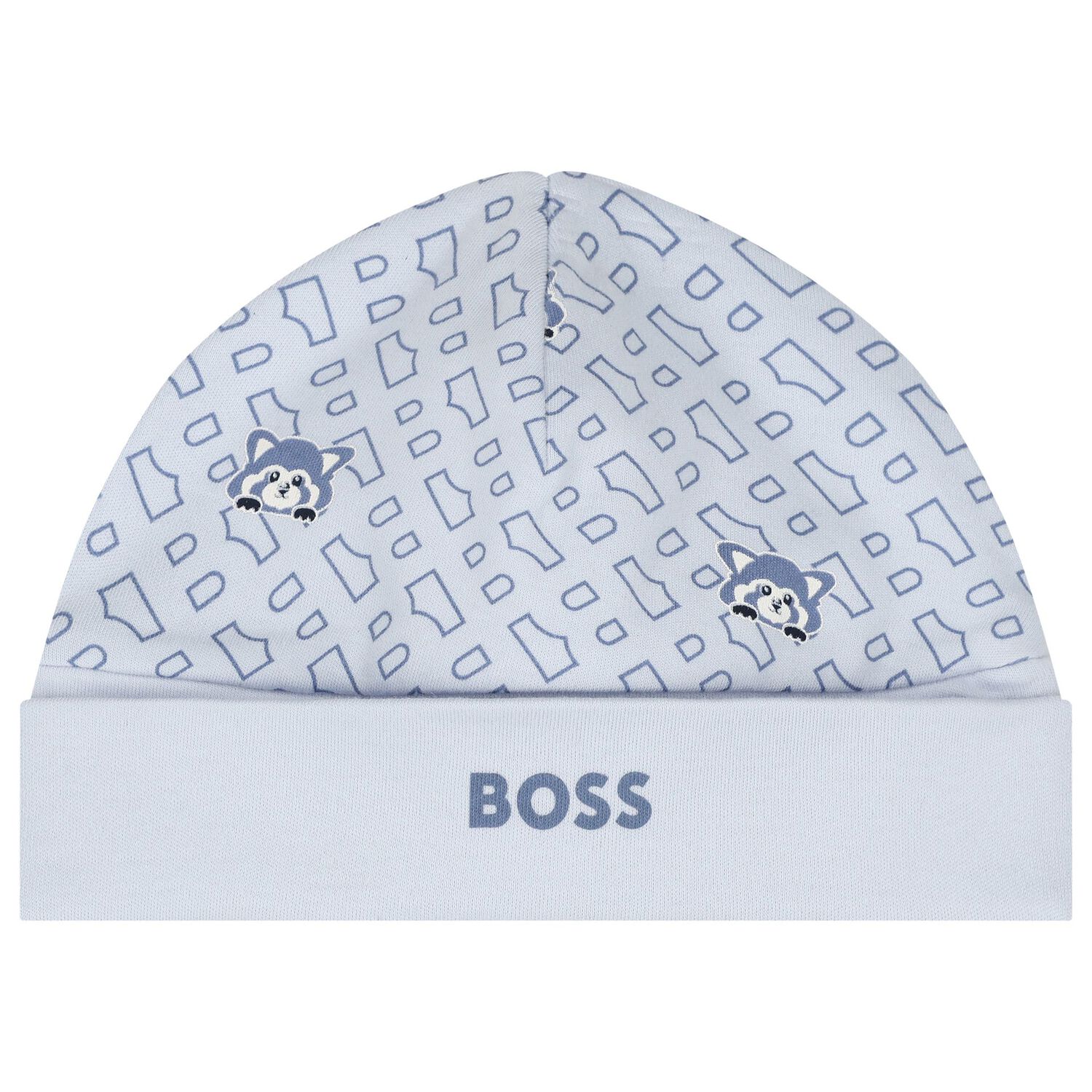 طقم أولاد هدايا أفرول بالشعار باللون الأزرق, 2, hi-res