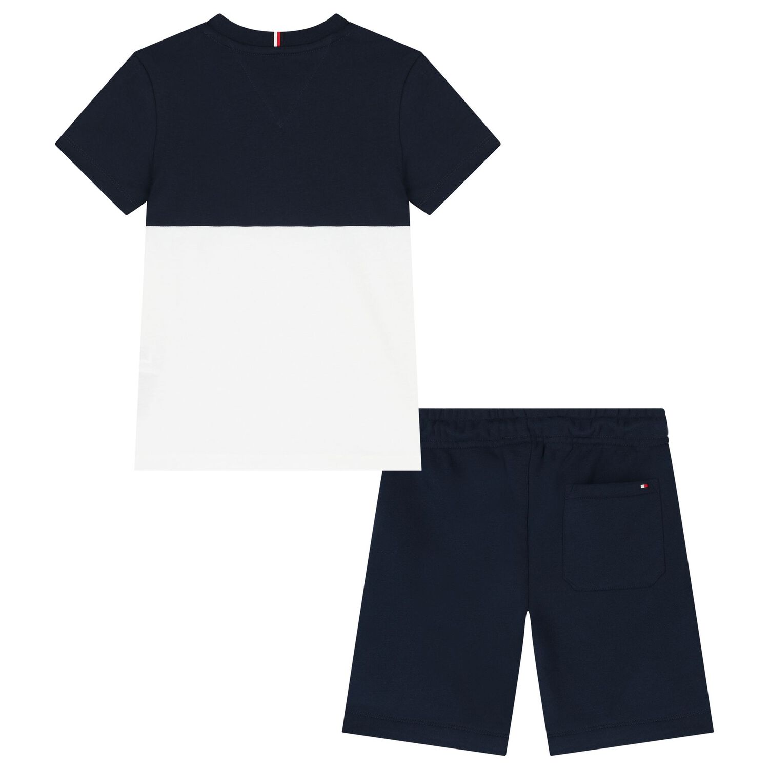 Boys Navy Blue & White Shorts Set, 1, hi-res image number null