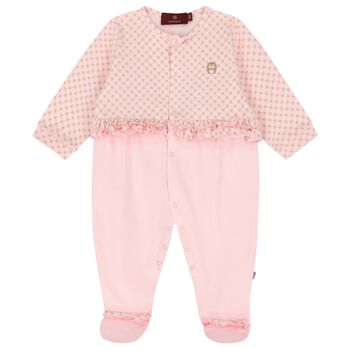 Baby Girls Pink Logo Babygrow